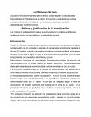 Justificación del tema.Motivos y justificación de la investigación