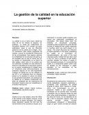 La gestión de la calidad en la educación superior