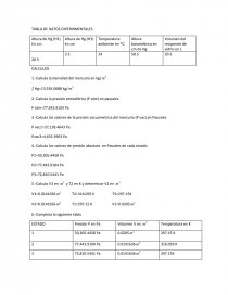 TABLA DE DATOS EXPERIRMENTALES. Página 1