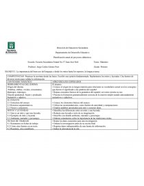 Plan anual Español primer grado. Página 1