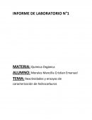 Reactividades y ensayos de caracterización de hidrocarburos