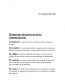Español y Elementos del proceso de la comunicación: