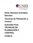Actividad final Técnicas de planeación y control