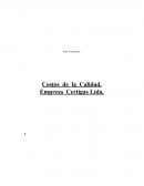 Costos de la Calidad. Empresa Certigas Ltda