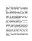 OPINION RESPECTO A LA COMUNIDAD LGTBI