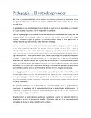 Pedagogía... El reto de aprender