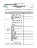 Lista de Cotejo para revisión del Plan de Trabajo para Observación y Práctica Docente I