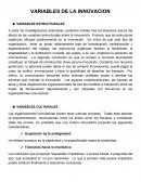 VARIABLES DE LA INNOVACION