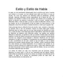 Estilo y Estilo de Habla