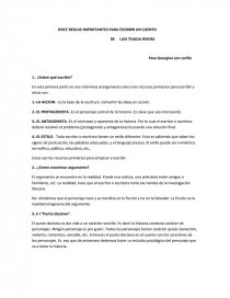 DOCE REGLAS IMPORTANTES PARA ESCRIBIR UN CUENTO DE LUIS TEJADA RIVERA. Página 1