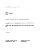 Solicitud soporte nota credito recaudo