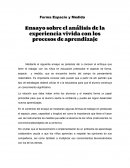 Análisis de la experiencia vivida con los procesos de aprendizaje en educación preescolar