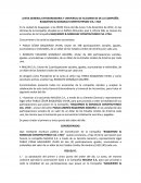 JUNTA GENERAL EXTRAORDINARIA Y UNIVERSAL DE ACCIONISTAS DE LA COMPAÑÍA BAQUERIZO & GONZALEZ CONSTRUYENDO CIA. LTDA