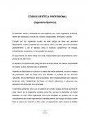 CÓDIGO DE ÉTICA PROFESIONAL (Ingeniería Química)