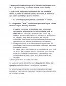 La reingeniería se encarga de la Revisión de los procesos de la organización y el cambio radical en su diseño.