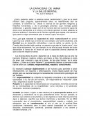 La salud mental y la capacidad de amar