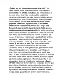 ¿Cuáles son los tipos más comunes de artritis?