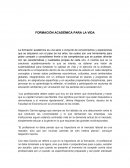 FORMACIÓN ACADÉMICA PARA LA VIDA