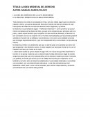 Reseña idea medieval del derecho