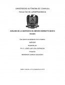 ANÁLISIS DE LA SENTENCIA DE AMPARO INDIRECTO 68/2015 RESUMEN