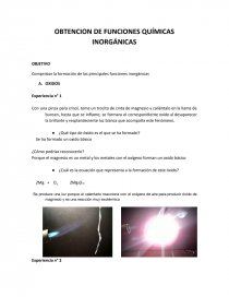 OBTENCION DE FUNCIONES QUÍMICAS INORGÁNICAS OXIDOS. Página 1