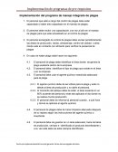 Implementación del programa de manejo integrado de plagas