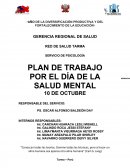 PLAN DE TRABAJO POR EL DÍA DE LA SALUD MENTAL