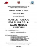 PLAN DE TRABAJO POR EL DÍA DE LA SALUD MENTAL