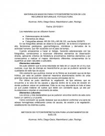 LOS MATERIALES BASICOS PARA FOTOINTERPRETACION DE LOS RECURSOS NATURALES. FOTOLECTURA.. Página 1