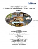 PROYECTO DE INVSTIGACION LA PÉRDIDA DE ESPECIES DE PLANTAS Y ANIMALES. (LOCAL)