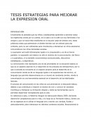 TESIS ESTRATEGIAS PARA MEJORAR LA EXPRESION ORAL