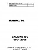 CALIDAD ISO 9001:2008 EMPRESA DE DISTRIBUCION DE ALUMINIO Y VIDRIO