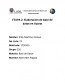 ETAPA 2: Elaboración de base de datos en Access