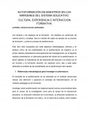 AUTOFORMACIÓN DE MAESTROS EN LOS MÁRGENES DEL SISTEMA EDUCATIVO