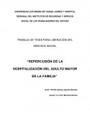 “REPERCUSIÓN DE LA HOSPITALIZACIÓN DEL ADULTO MAYOR EN LA FAMILIA”