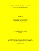 SISTEMAS DE CALIDAD Y AUDITORIA DE SERVICIOS DE SALUD MODULO DE AUDITORIA DE SERVICIOS ASISTENCIALES DE SALUD