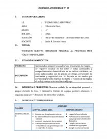 “CUIDAMOS NUESTRA INTEGRIDAD PERSONAL AL PRACTICAR MINI VÓLEY Y MINI FULBITO.. Página 1