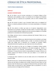 CÓDIGO DE ÉTICA PROFESIONAL TEXTO ÚNICO ORDENADO. Página 1