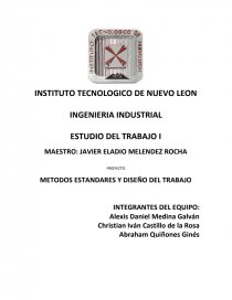 CUALES SON LOS METODOS ESTANDARES Y DISEÑO DEL TRABAJO. Página 1