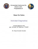 Act diagnostica base de datos e 3