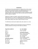 Referencias, pronombres y palabras compuestas y derivadas