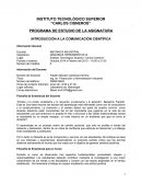 Materia INTRODUCCIÓN A LA COMUNICACIÓN CIENTÍFICA