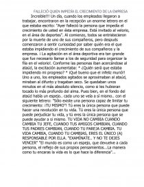 FALLECIÓ QUIEN IMPEDÍA EL CRECIMIENTO DE LA EMPRESA. Página 1