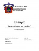 Ensayo La ventajas de ser invisible