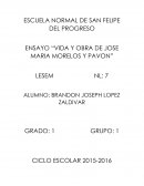 VIDA Y OBRA DE JOSE MARIA MORELOS Y PAVON