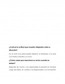 Actividad integradora orientacion ¿Cuál es la actitud que muestra Alejandra ante su situación?