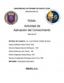 Actividad de Aplicación del Conocimiento “REPORTE”