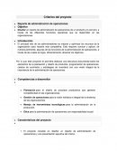 Criterios del proyecto