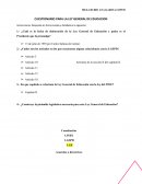 Cuestionario para la Ley General de Educacion
