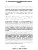 Ensayo sobre Los últimos días de Lehman Brothers. El comienzo de la crisis bursátil